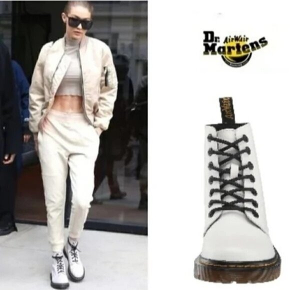 Dr. Martens ZAVALA Combat Boots - Dr. Martens | white, black shoelaces | size US - Picture 1 of 10